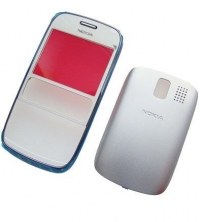 Front cover with battery cover Nokia  302 Asha - white (original)
