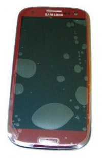 Front cover with lcd display Samsung I9300 Galaxy S3 - red (original)