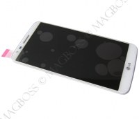 Front cover with touch screen and lcd display LG D802 Optimus G2 - white (original)