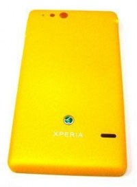 Battery cover Sony ST27i Xperia GO - yellow (original)