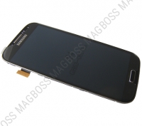 Front cover with touch screen and LCD display Samsung I9506 Galaxy S4 LTE+ - deep black (original)