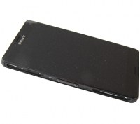 Front cover with touch screen and display Sony D5803 / D5833 Xperia Z3 Compact - black (original)