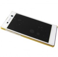 Front cover with touch screen and LCD display Sony E5603/ E5606/ E5653 Xperia M5/ E5633/ E5643/ E5663 Xperia M5 Dual SIM - white (original)