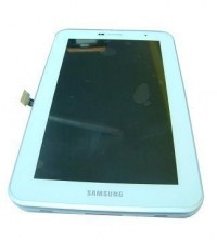 Front cover with touch screen and LCD display Samsung P3100 Galaxy Tab - white (original)