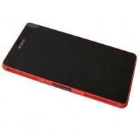 Front cover with touch screen and display Sony D5803 / D5833 Xperia Z3 Compact - orange (original)