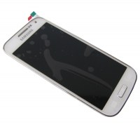 Front cover with touch screen and LCD display Samsung I9195 Galaxy S4 Mini - white (original)