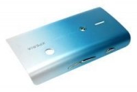 Battery cover Sony Ericsson e15i Xperia X8 - white / blue (original)