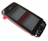 Front cover with touch screen Nokia 311 Asha - red (original)