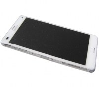 Front cover with touch screen and display Sony D5803 / D5833 Xperia Z3 Compact - white (original)