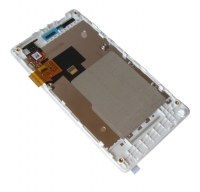 Front cover with digitizer and LCD Sony ST23i Xperia Miro - white (original)