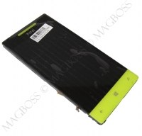 Front cover with touch screen and lcd display HTC Windows Phone 8S Domino, A620e - yellow (original)