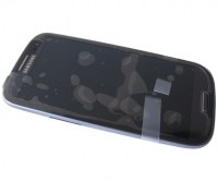 Front cover with touch screen and LCD display Samsung I9300i Galaxy S3 Neo/ I9301 Galaxy S3 Neo - metalic blue (original)