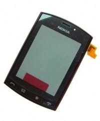 Front cover with touch screen Nokia 303 Asha - black (original)