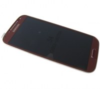 Front cover with touch screen and lcd display Samsung I9505 Galaxy S4 LTE - red (original)
