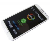 Front cover with touch screen and lcd display Samsung N7105 Galaxy Note II LTE - white (original)