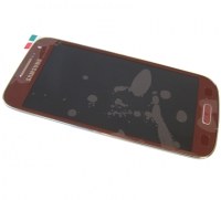 Front cover with touch screen and LCD display Samsung I9195 Galaxy S4 Mini - red (original)