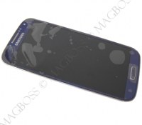 Front cover with touch screen and LCD display Samsung I9505 Galaxy S4 LTE - blue (original)