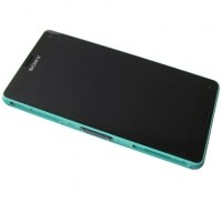 Front cover with touch screen and display Sony D5803 / D5833 Xperia Z3 Compact - green (original)