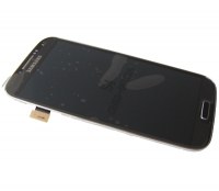 Front cover with touch screen and LCD display Samsung I9506 Galaxy S4 LTE+ - black (original)