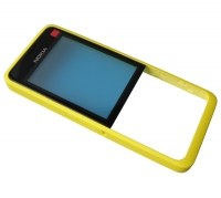 Front cover Nokia 301 Dual SIM - yellow (original)