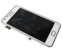 Front cover with touch screen and LCD display Samsung GT-i9105 Galaxy S2 Plus - white (original)